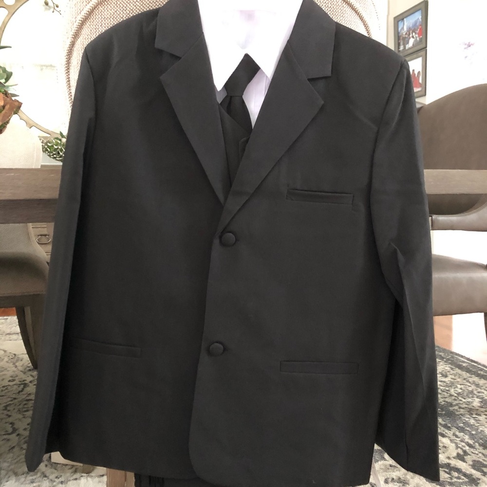 Brand new 3-piece black suit with tie.